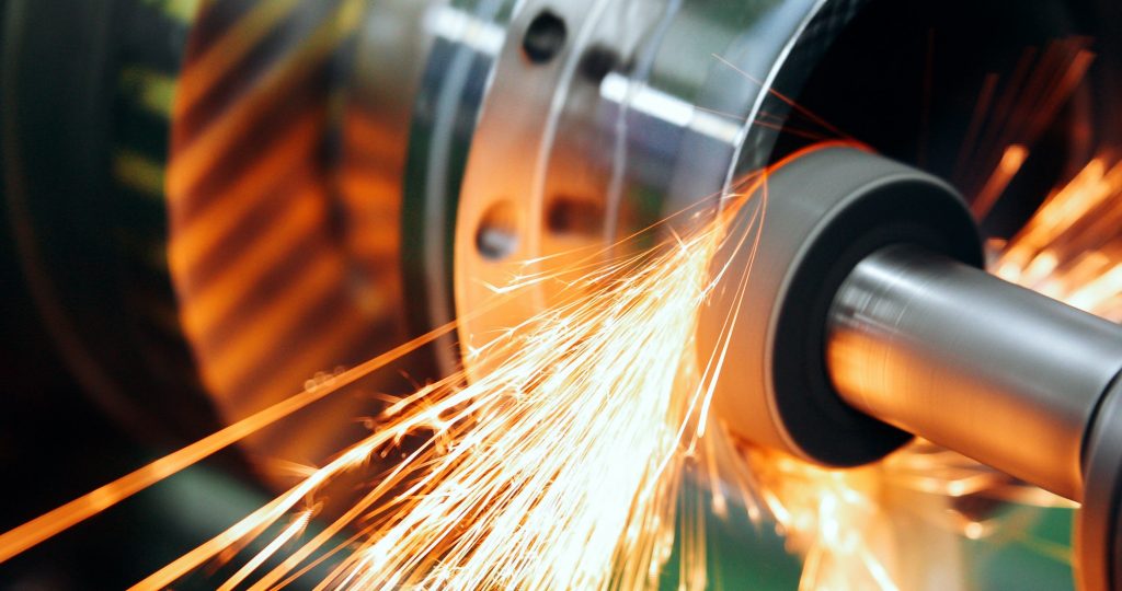 machine tool in metal factory with drilling cnc machines